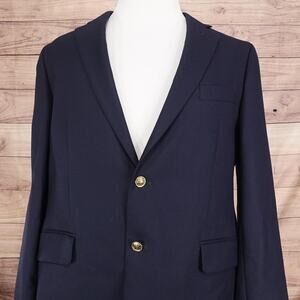 Stafford Blazer Mens 42R Navy Wool Classic Fit Gold Buttons Sport Coat‎ Jacket